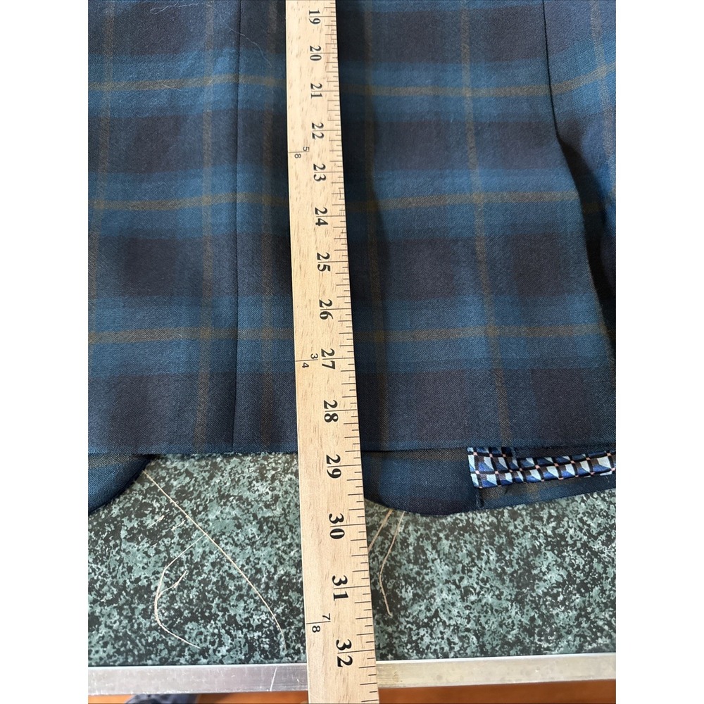 Paul Smith London Men 42/52 Teal Black Windowpane Wool Sport Coat Portugal - Picture 11 of 14